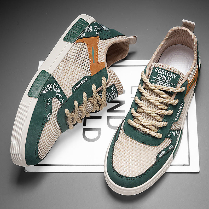 Men’s Mesh-Tech Paisley Pattern Design Sneakers | Benedict