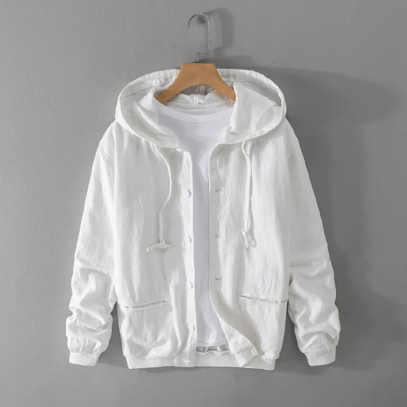 Men’s Linen Hooded Jacket | Massimo