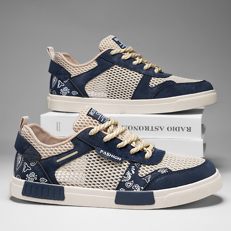 Men’s Mesh-Tech Paisley Pattern Design Sneakers | Benedict