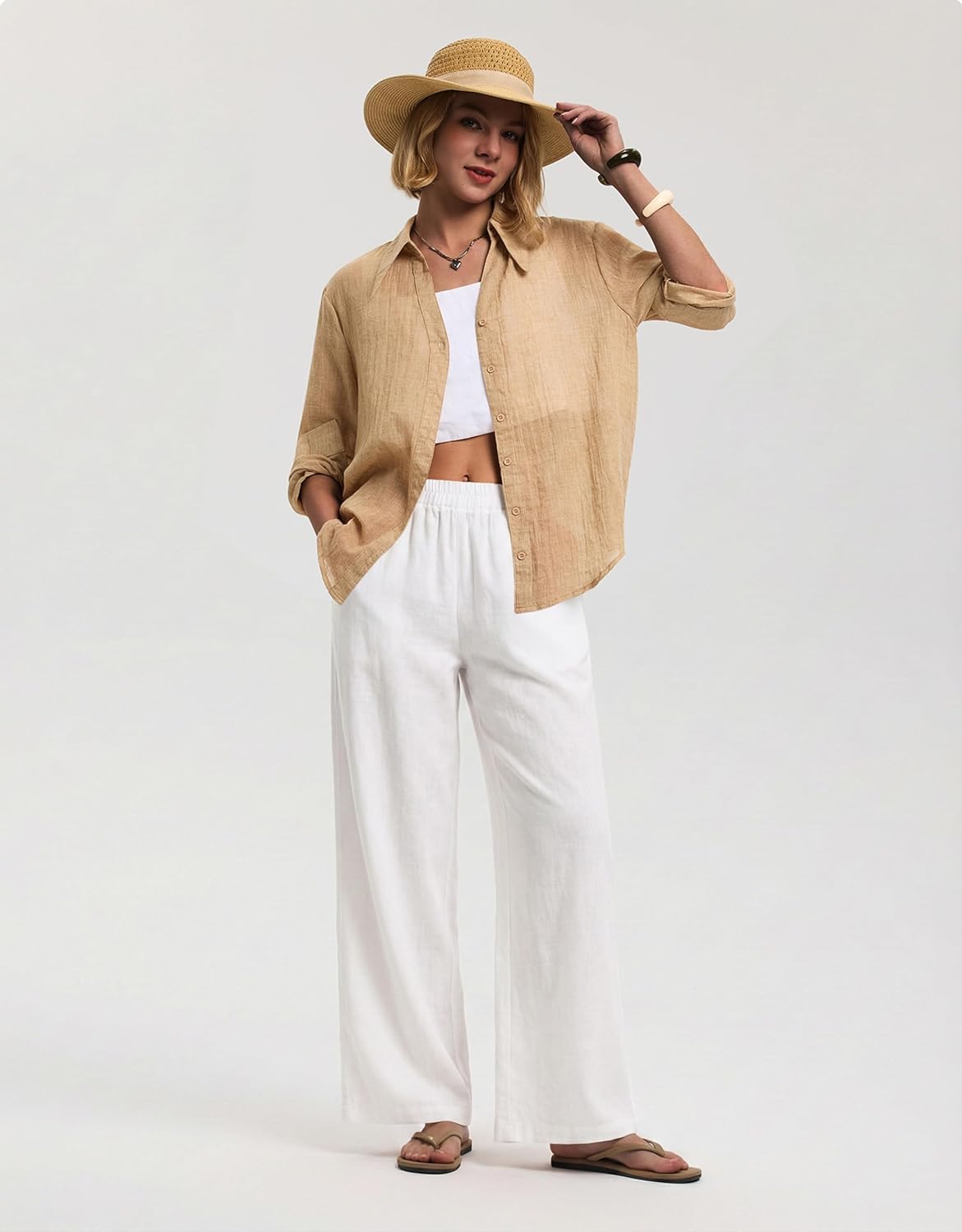 Women's Breathable Wide Leg Trousers | Celeste