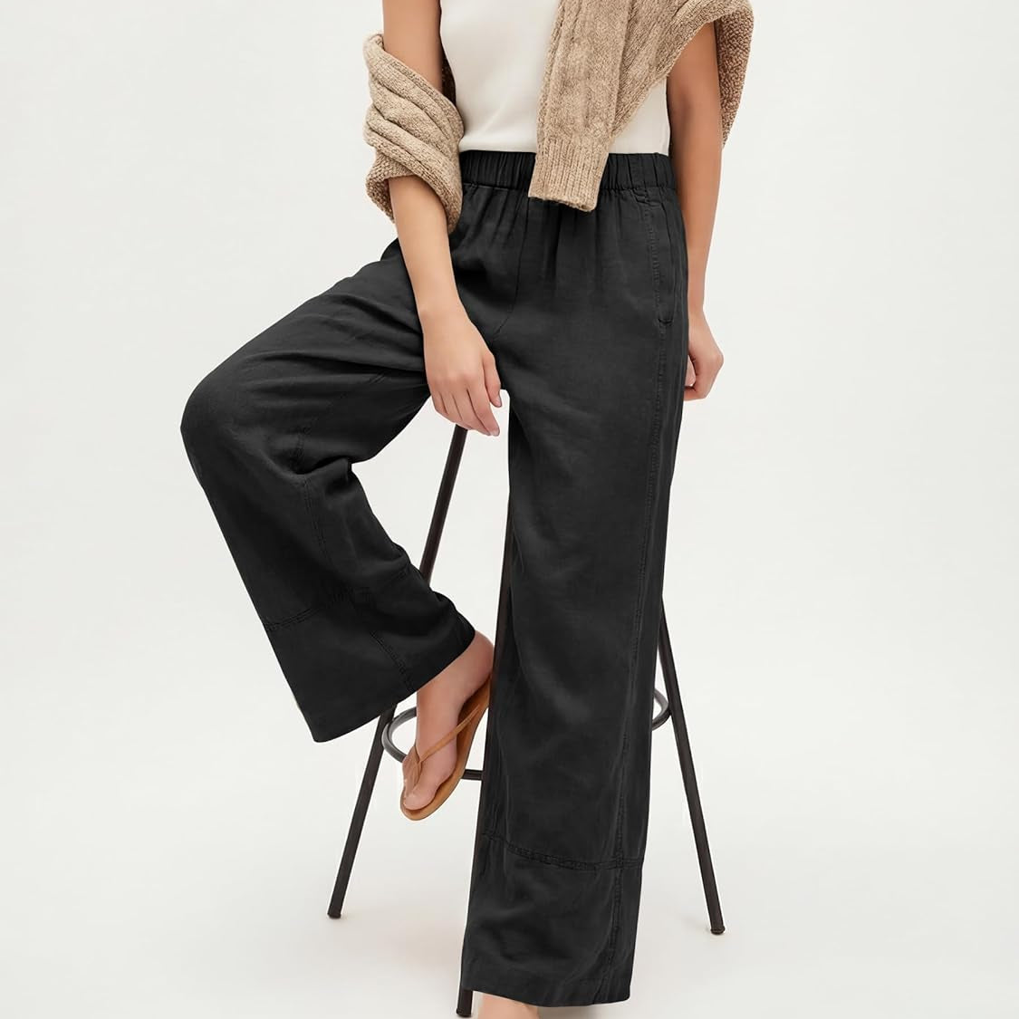 Women's Elasticated Wide Leg Trousers | Livia