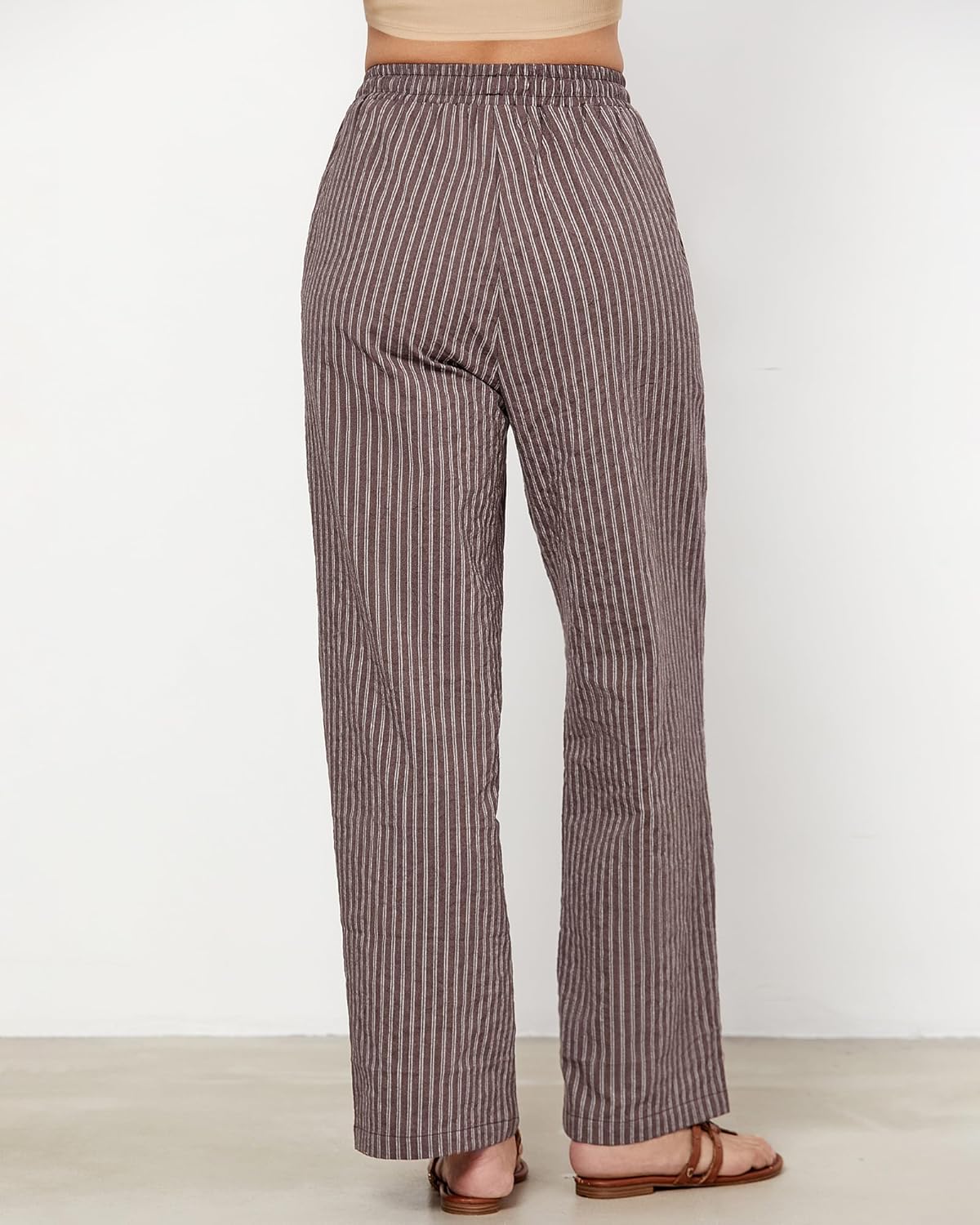 Women's Striped Wide Leg Pants | Rosalie
