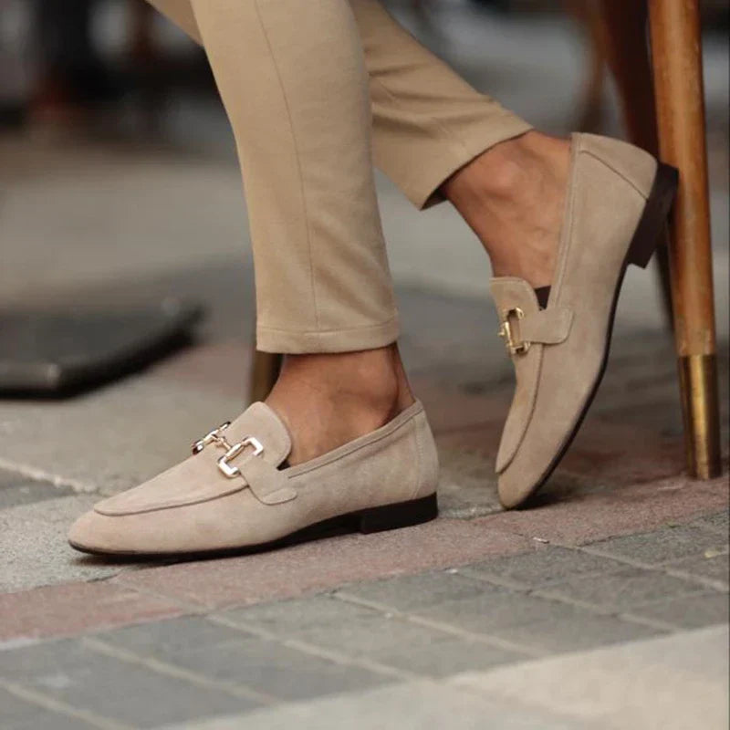 Men's Italian Suede Buckle Loafers | Lorenzo