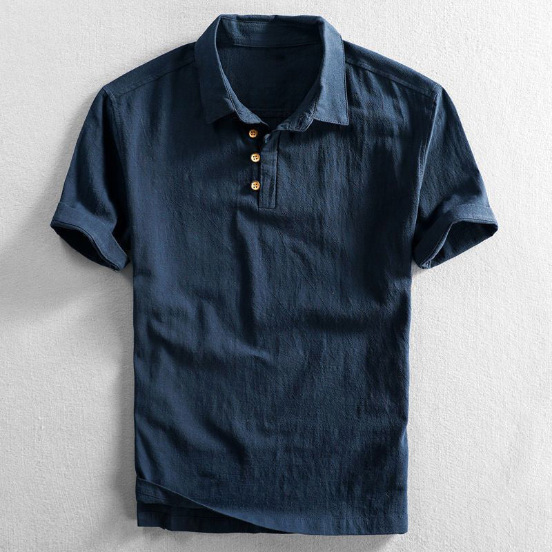 Men’s Linen Japanese Style Polo Shirt | Leon