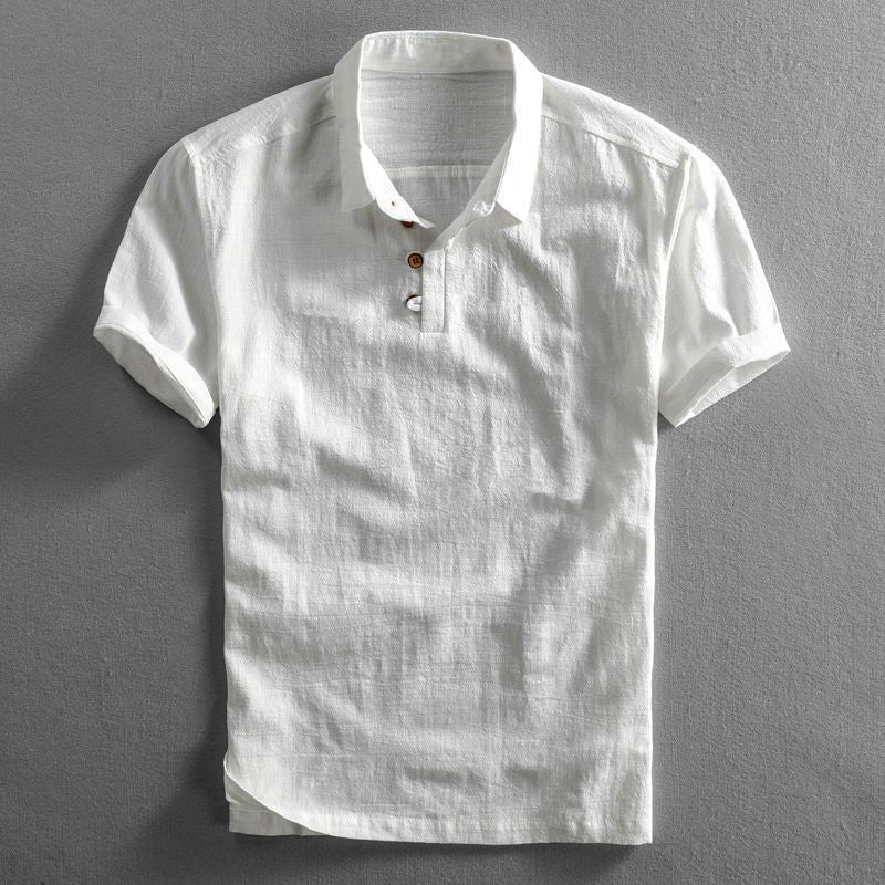Men’s Linen Japanese Style Polo Shirt | Leon