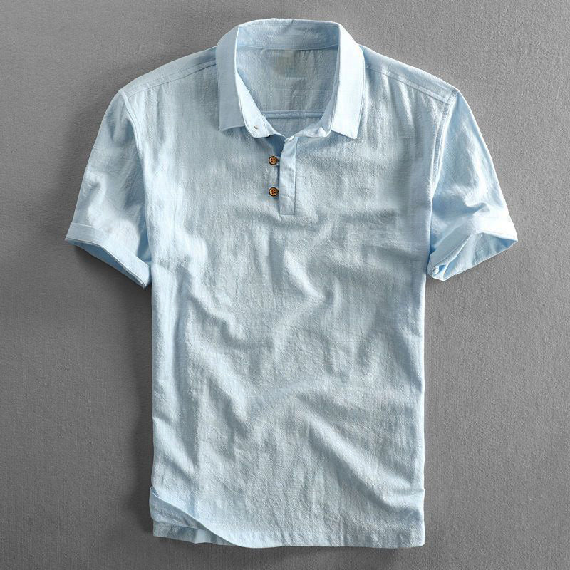Men’s Linen Japanese Style Polo Shirt | Leon