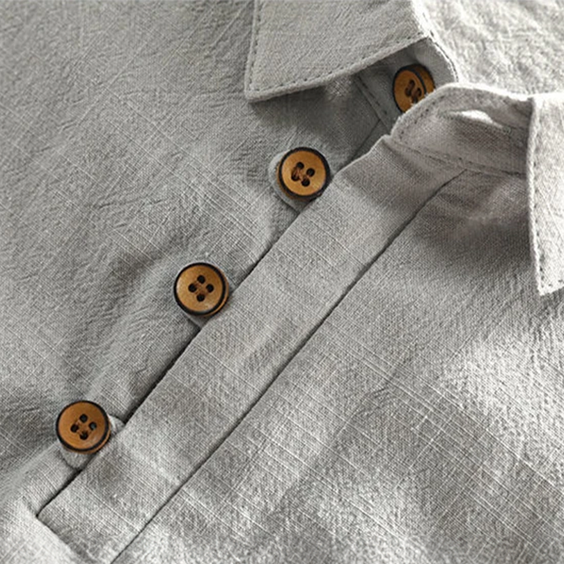 Men’s Linen Japanese Style Polo Shirt | Leon