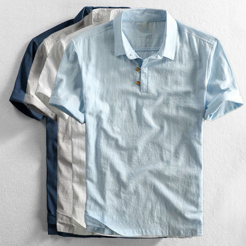 Men’s Linen Japanese Style Polo Shirt | Leon