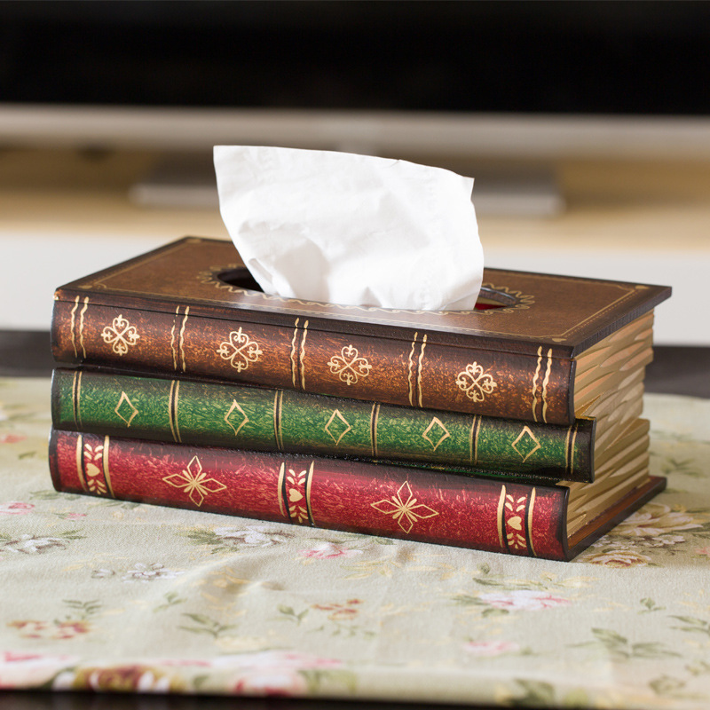 Decorative Tissue Box Cover Antique Book Design | Jasper