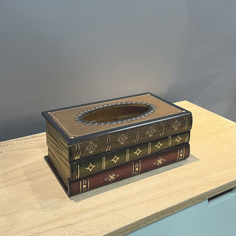 Decorative Tissue Box Cover Antique Book Design | Jasper