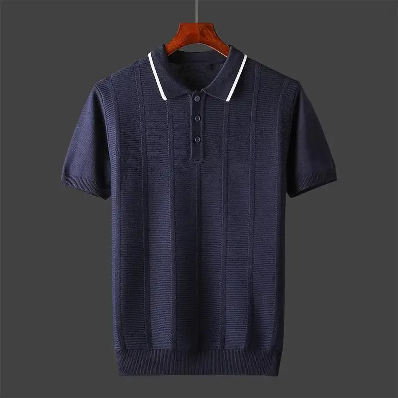 Men’s Ribbed Elegant Polo Shirt | Broderick