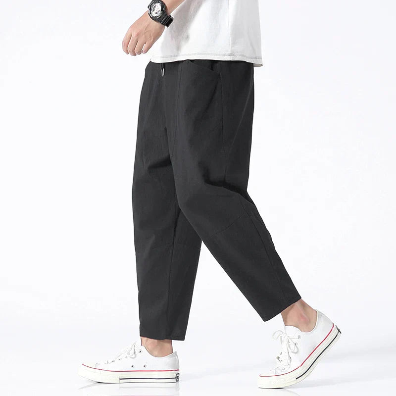 Men’s Cropped Linen Trousers | Dante