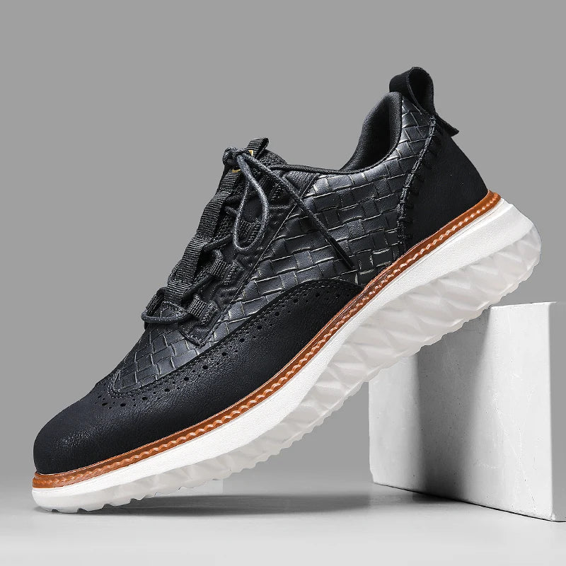 Men's Leather Sneakers with Orthopaedic Insole | Ashford