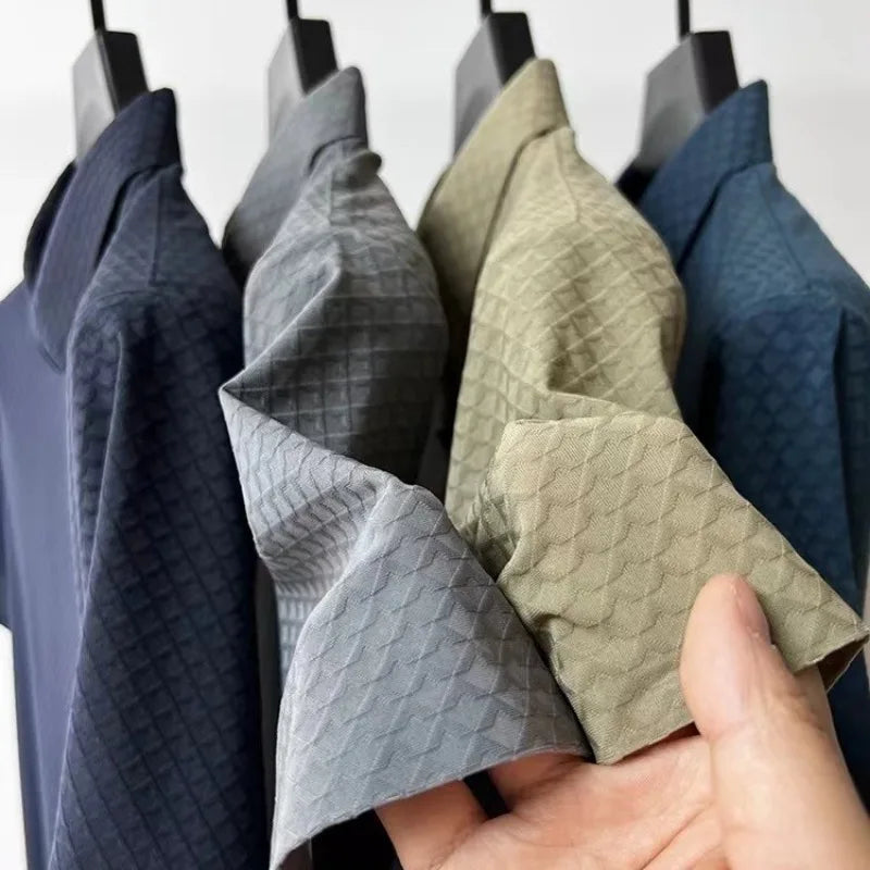 Men’s Silk Diamond Pattern Polo Shirt | Matteo