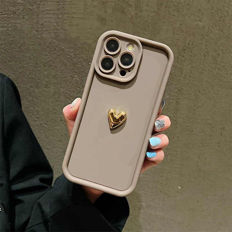 iPhone Case with Gold Heart Detail | HeartGlow