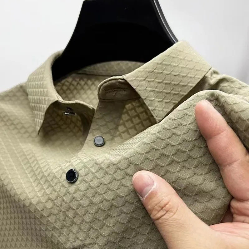 Men’s Silk Diamond Pattern Polo Shirt | Matteo
