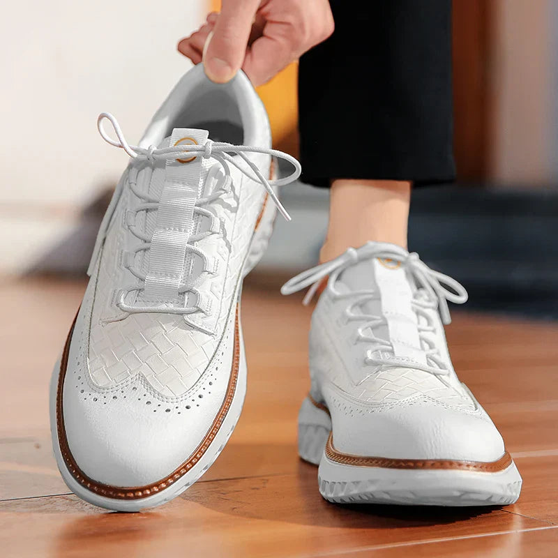 Men's Leather Sneakers with Orthopaedic Insole | Ashford