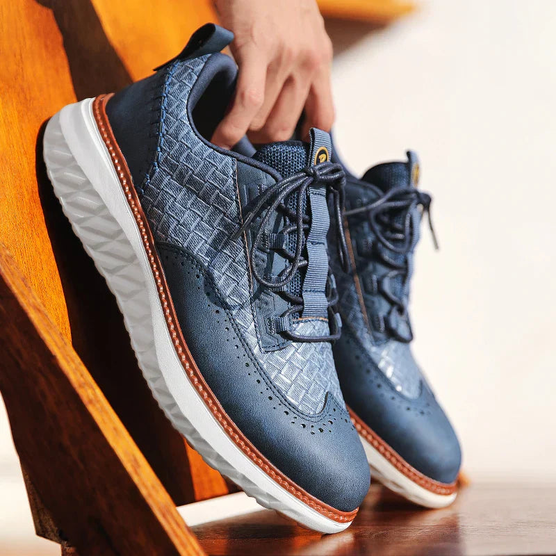 Men's Leather Sneakers with Orthopaedic Insole | Ashford