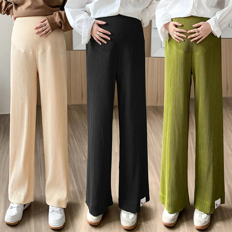 Women's Ribbed Knit Maternity Trousers | Sage