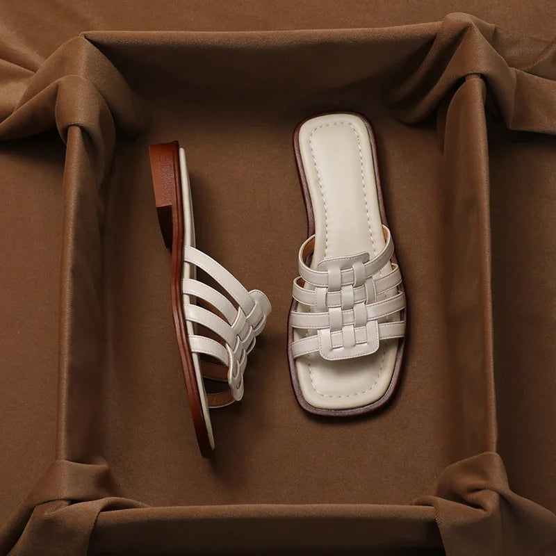 Women’s Leather Woven Sandals | Clara