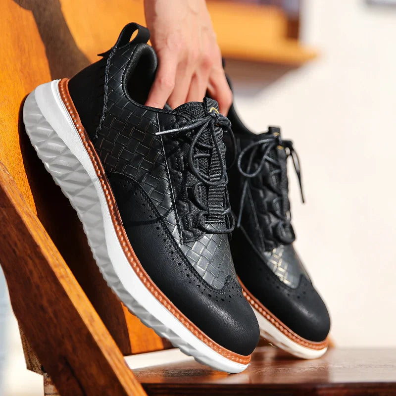 Men's Leather Sneakers with Orthopaedic Insole | Ashford