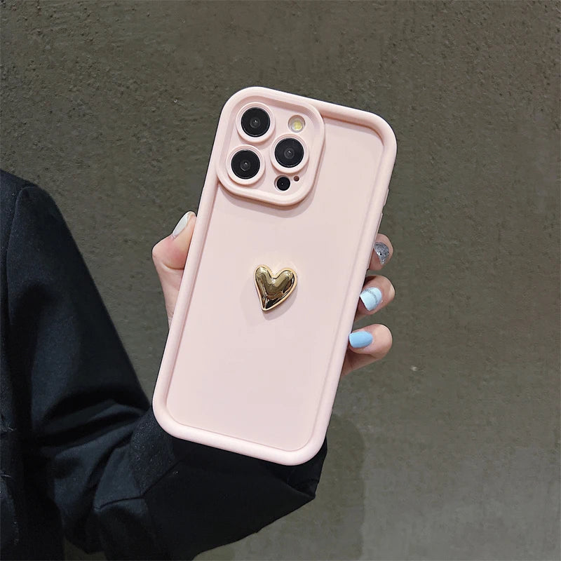 iPhone Case with Gold Heart Detail | HeartGlow