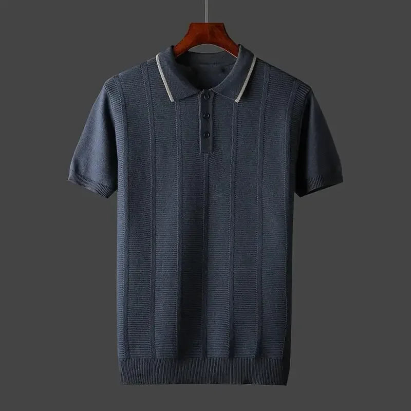 Men’s Ribbed Elegant Polo Shirt | Broderick