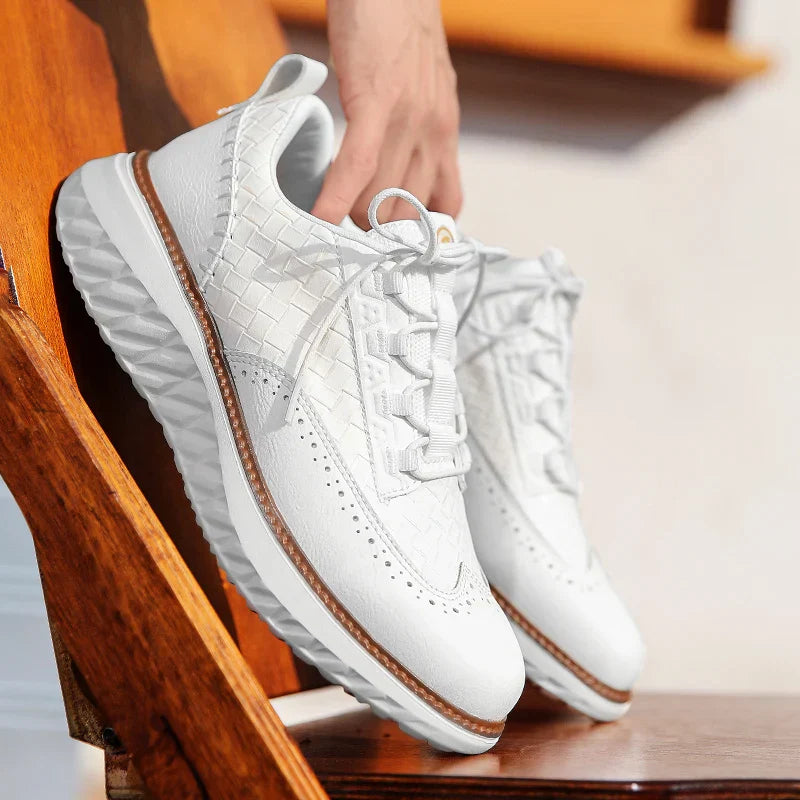 Men's Leather Sneakers with Orthopaedic Insole | Ashford