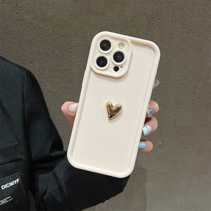 iPhone Case with Gold Heart Detail | HeartGlow