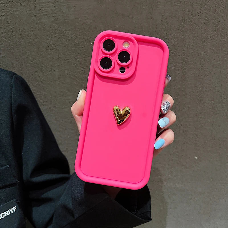 iPhone Case with Gold Heart Detail | HeartGlow