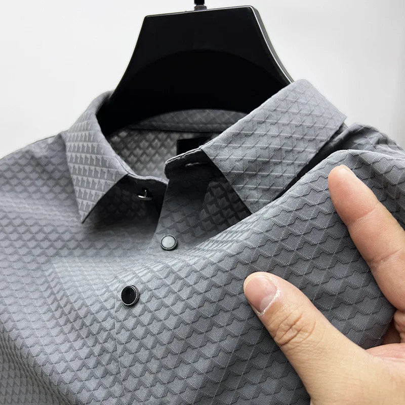 Men’s Silk Diamond Pattern Polo Shirt | Matteo