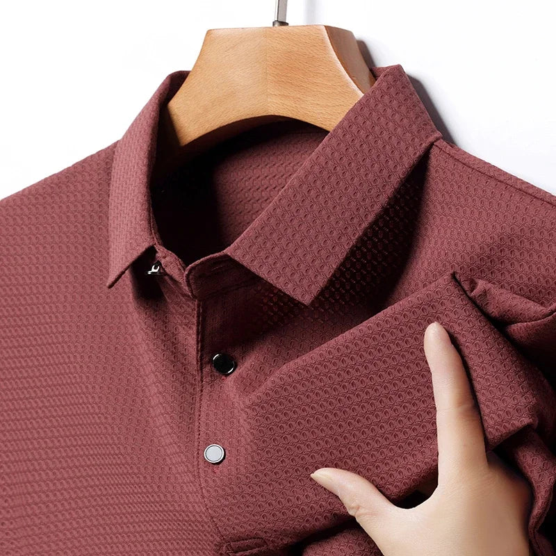 Men’s Textured Short Sleeve Polo Shirt | Daniel