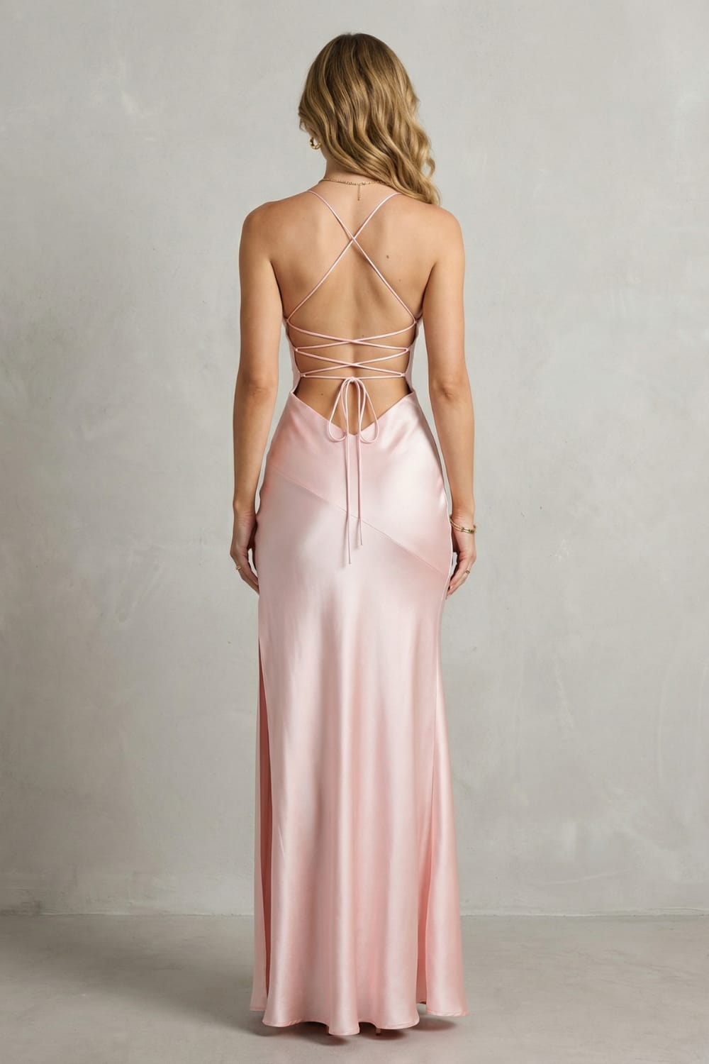 Women's Satin High Slit Maxi Dress | Gaynor_4