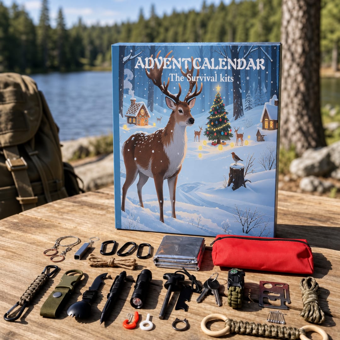 Outdoorsman Advent Calendar 2026 with 24 Fishing and Survival Tools Christmas Countdown Gift for Him_3