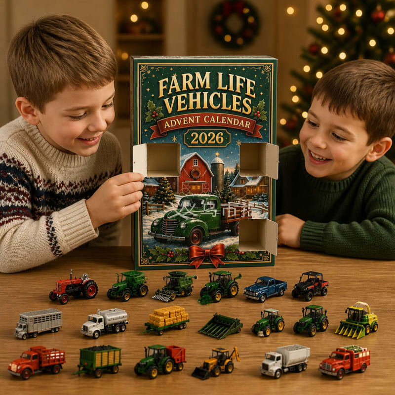Farm Vehicle Advent Calendar 2026 with 24 Tractors and Farm Machines Christmas Countdown for Kids_1