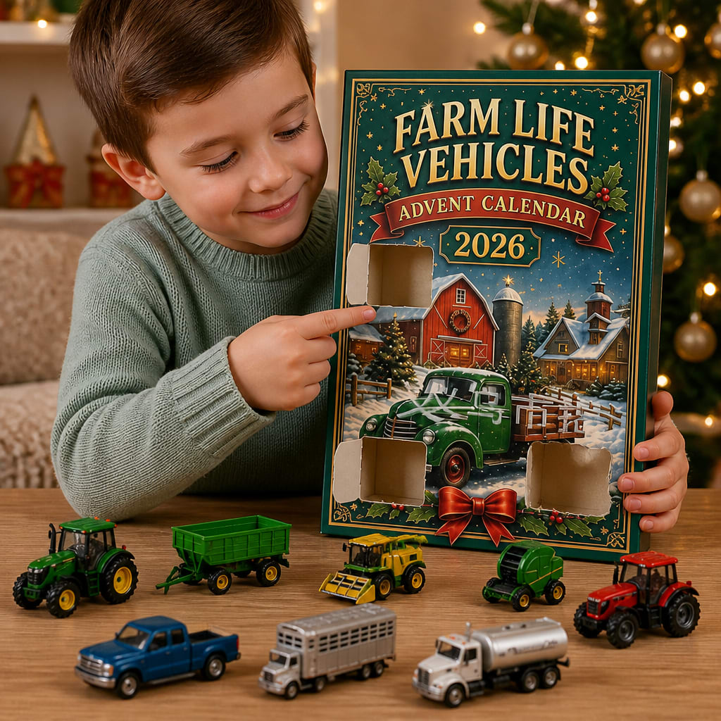 Farm Vehicle Advent Calendar 2026 with 24 Tractors and Farm Machines Christmas Countdown for Kids_2