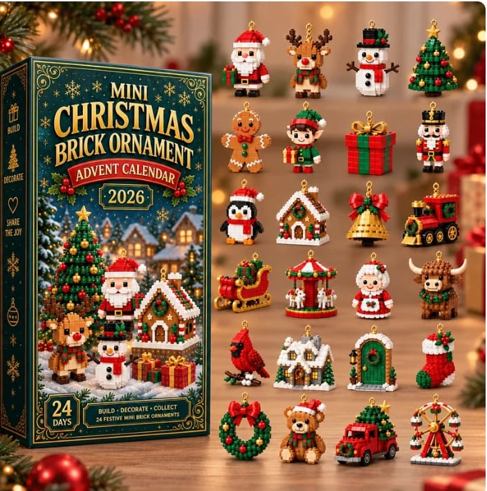Brick Ornament Advent Calendar 2026 with 24 Buildable Christmas Ornaments Christmas Countdown_2
