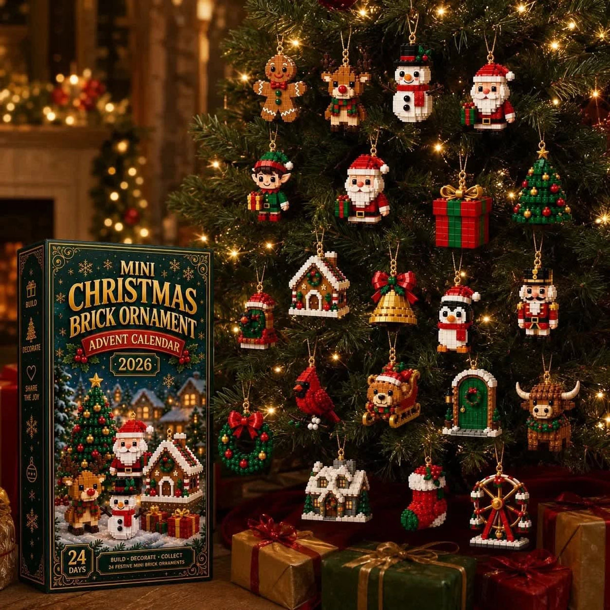 Brick Ornament Advent Calendar 2026 with 24 Buildable Christmas Ornaments Christmas Countdown_5