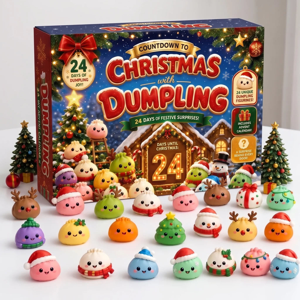 Squishy Dumpling Advent Calendar 2026 with 24 Soft Christmas Figures Christmas Countdown for Kids_3