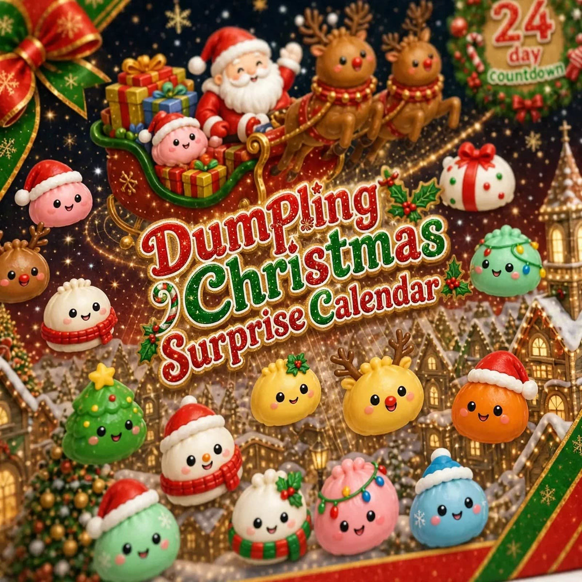 Squishy Dumpling Advent Calendar 2026 with 24 Soft Christmas Figures Christmas Countdown for Kids_4