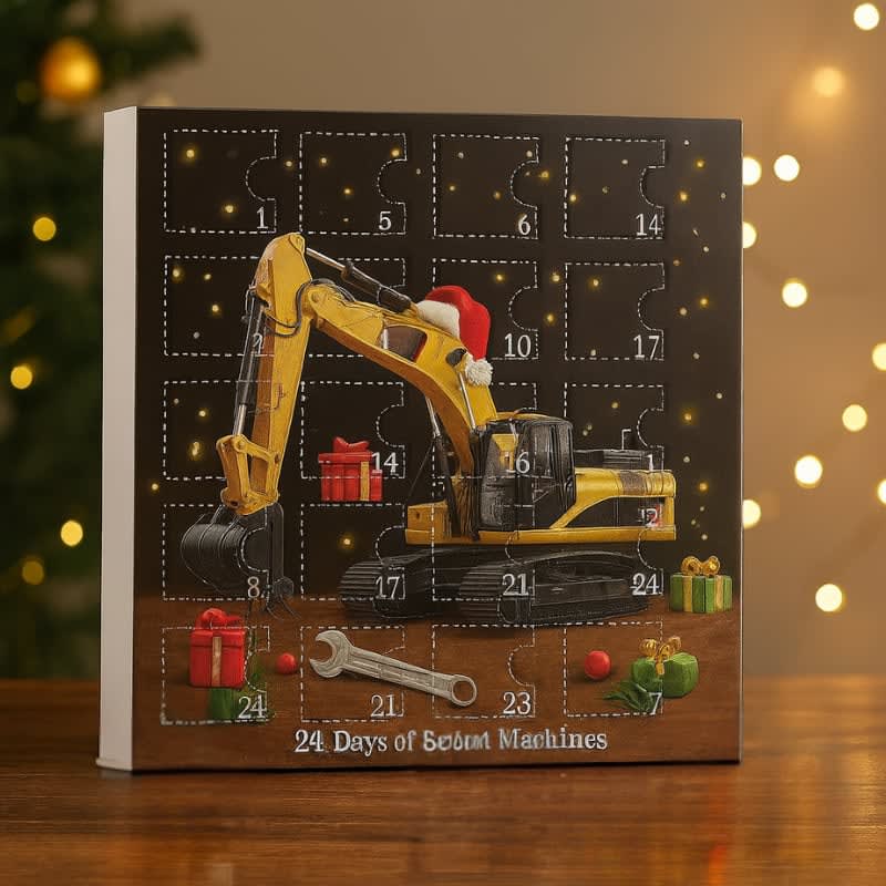 Construction Vehicle Advent Calendar 2026 with 24 Truck Ornaments Christmas Countdown for Kids_1