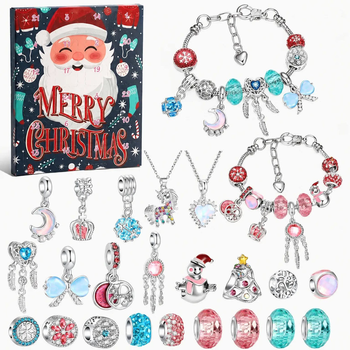 Charm Bracelet Advent Calendar 2026 with 22 Christmas Charms and 2 Bracelets Christmas Countdown Jewellery Gift_8