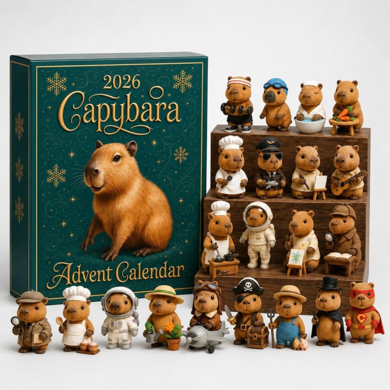 Capybara Advent Calendar 2026 with 24 Surprise Figures Christmas Countdown_1