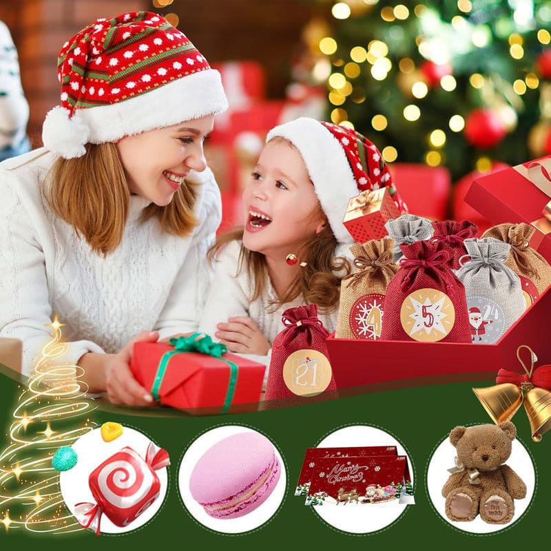 Reusable Advent Calendar 2026 with 24 Numbered Bags and Hanging Cord Christmas Countdown_4