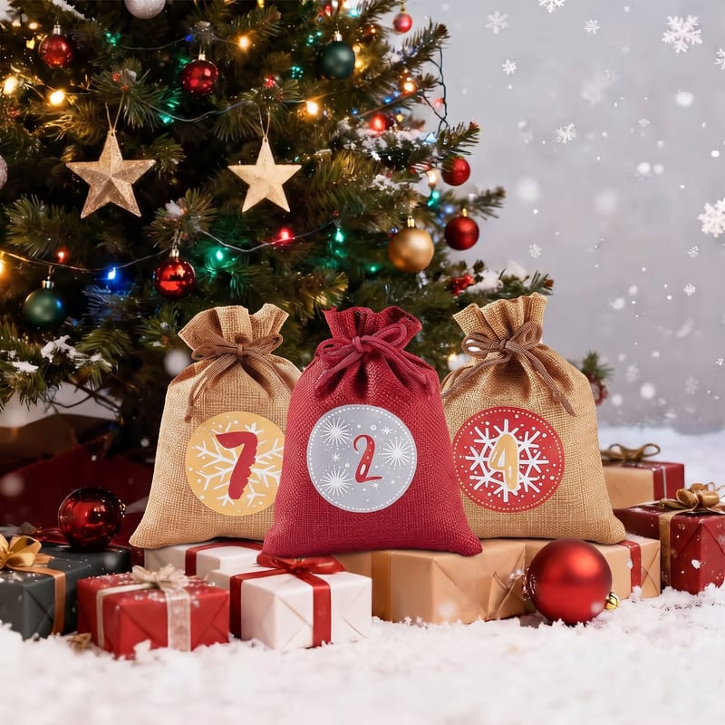 Reusable Advent Calendar 2026 with 24 Numbered Bags and Hanging Cord Christmas Countdown_5
