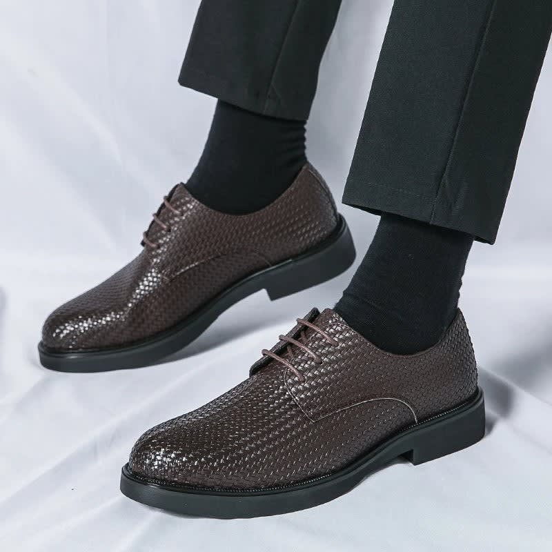 Men's Woven Leather Derby Shoes | Hartley_4
