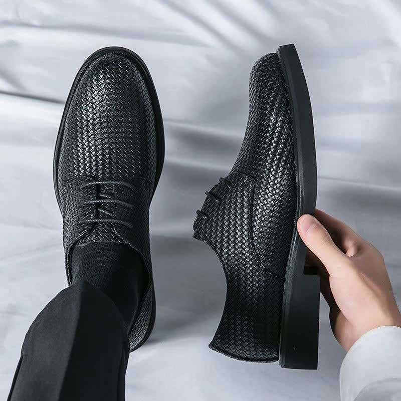Men's Woven Leather Derby Shoes | Hartley_5
