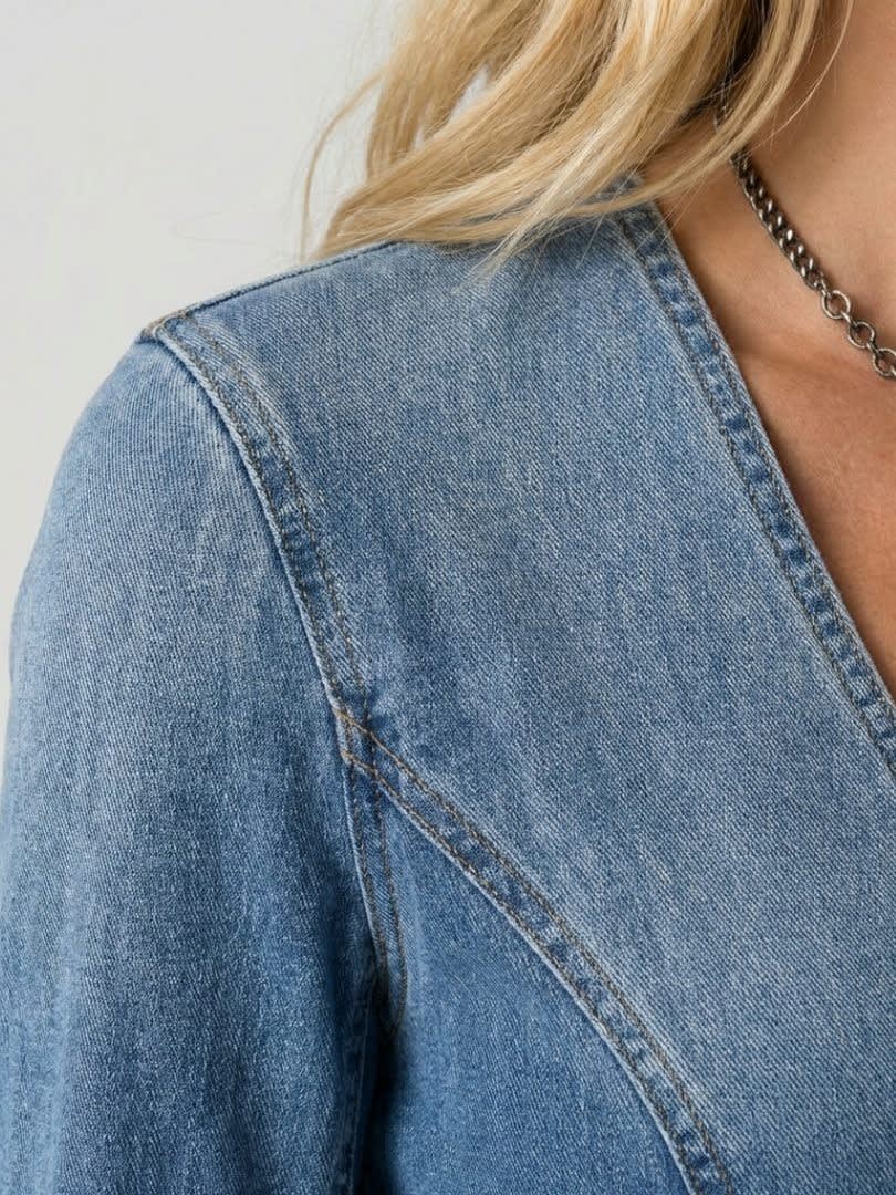 Women's Denim Button Front Maxi Dress | Esther_4