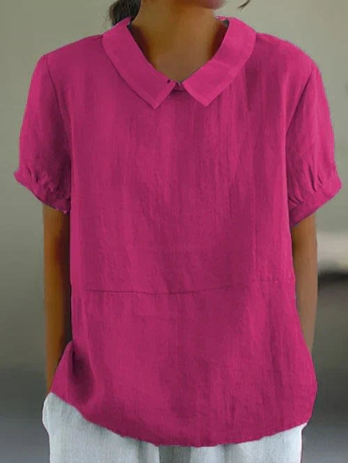 Women's Cotton Short Sleeve Blouse | Olwyn_6
