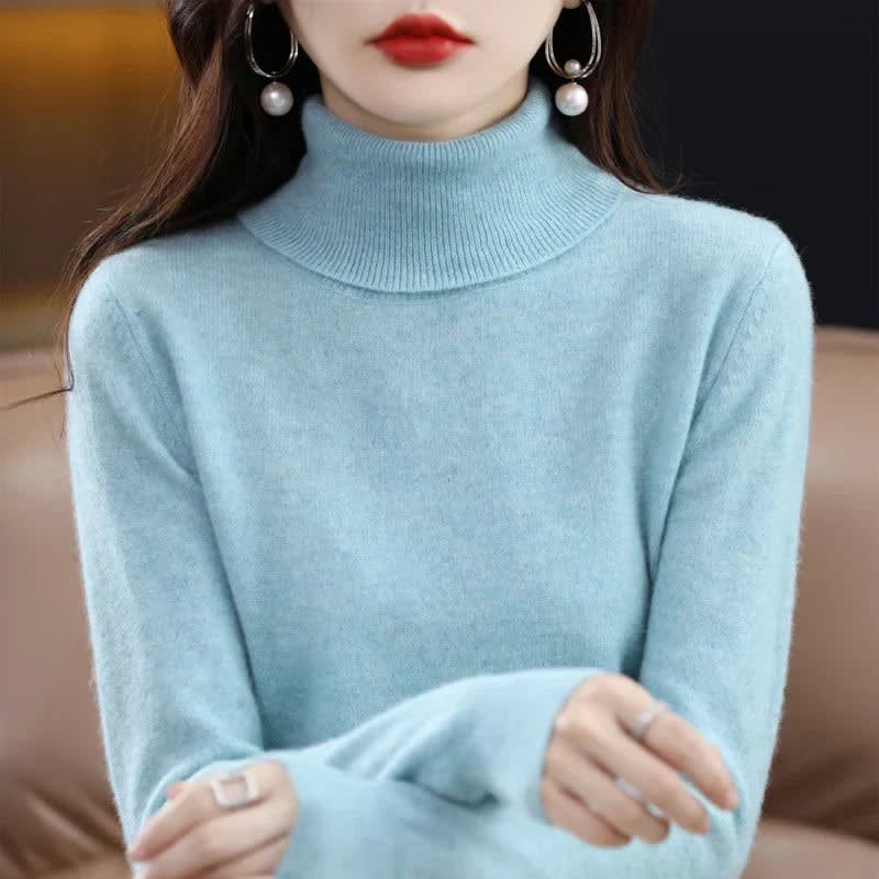 Women's Cashmere High Neck Jumper | Elenid_14